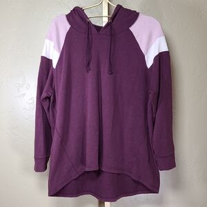 Old Navy Women's Hoodie in Purple with Pink Accents Oversized Large Petite